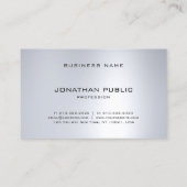 Professional Glamor Silver Modern Fashionable Visitekaartje (Achterkant)