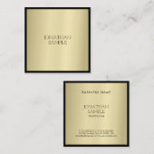 Professional Glamour Gold Elegant Minimalist Plain Vierkante Visitekaartje (Voorkant / Achterkant)