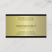 Professional Glamoureuze Gold Plain Pearl Luxury Visitekaartje (Voorkant)