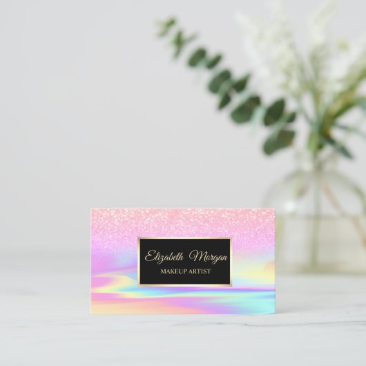 Professional Glitter Holographic Lijst Bokeh Visitekaartje (Staand voorkant)