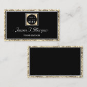 Professional Gold Black Glitter Lijst Logo Gold Visitekaartje (Voorkant / Achterkant)