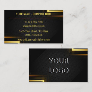 Professional Gold Black Visitekaartje met Logo