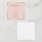 Professional Gold Blush Pink White Luxed Design Vierkante Visitekaartje (Voorkant / Achterkant)