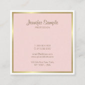 Professional Gold Blush Pink White Luxed Design Vierkante Visitekaartje (Voorkant)