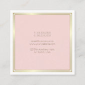Professional Gold Blush Pink White Modern Luxe Vierkante Visitekaartje (Achterkant)