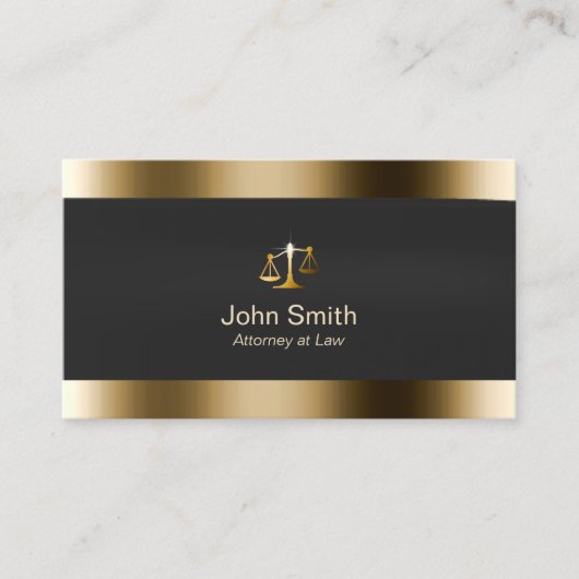 Professional Gold Border Lawyer Visitekaartje (Voorkant)