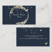 Professional Gold Circles Butterflies Stars Blue Visitekaartje (Voorkant / Achterkant)