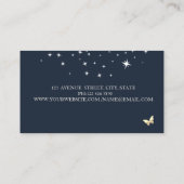 Professional Gold Circles Butterflies Stars Blue Visitekaartje (Achterkant)