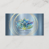 Professional, Gold Circles Lotus Blue Metallic Visitekaartje (Voorkant)