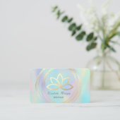Professional Gold Circles Lotus Holographic Visitekaartje (Staand voorkant)