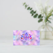 Professional Gold Circles Lotus Holographic Visitekaartje (Staand voorkant)