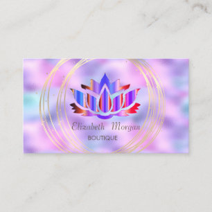 Professional Gold Circles Lotus Holographic Visitekaartje