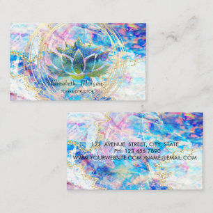 Professional, Gold Circles Lotus Opal Holographic Visitekaartje