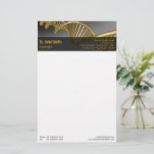 Professional Gold DNA Strand Luxury Medical Briefpapier (Staand voorkant)