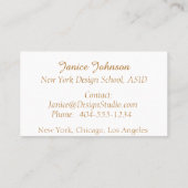 Professional Gold en White Visitekaartje (Achterkant)