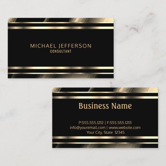 Professional Gold en zwart Visitekaartje (Voorkant / Achterkant)