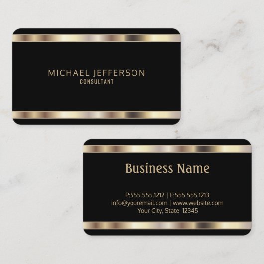 Professional Gold en zwart Visitekaartje (Voorkant / Achterkant)