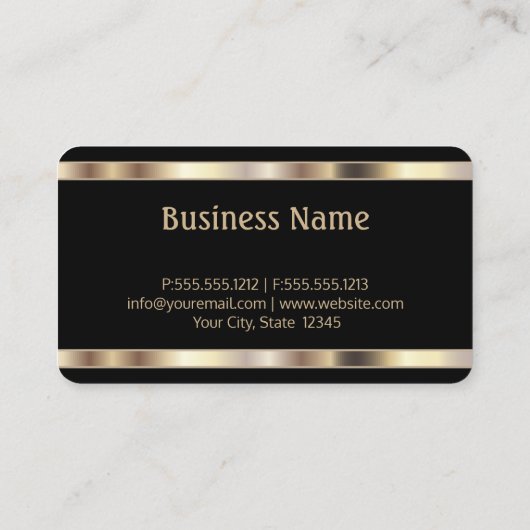Professional Gold en zwart Visitekaartje (Achterkant)