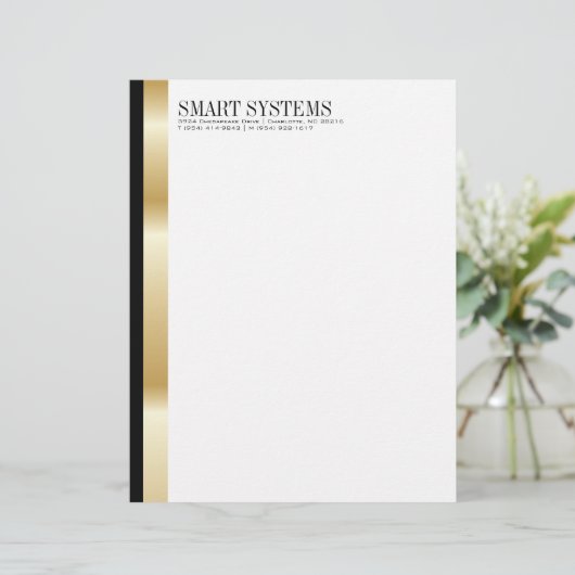 Professional Gold en zwarte briefhoofd (Staand voorkant)