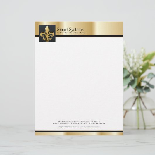 Professional Gold en zwarte briefhoofd (Staand voorkant)