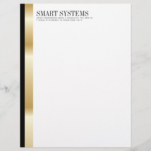 Professional Gold en zwarte briefhoofd Ontwerp (Voorkant)