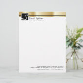Professional Gold en zwarte briefhoofd Ontwerp (Staand voorkant)