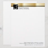 Professional Gold en zwarte briefhoofd Ontwerp (Voorkant / Achterkant)