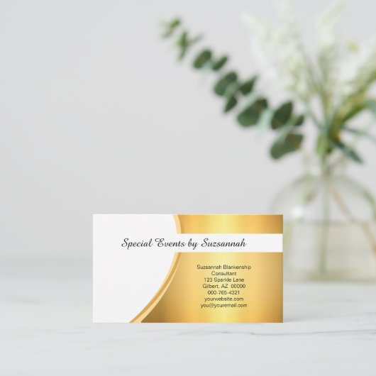 Professional Gold FlareCustom QR-code Visitekaartje (Staand voorkant)