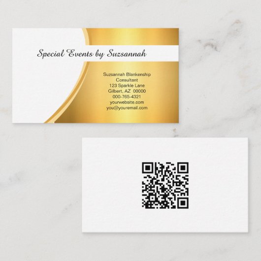 Professional Gold FlareCustom QR-code Visitekaartje (Voorkant / Achterkant)