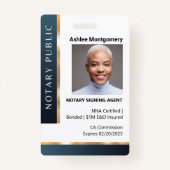 Professional Gold Grey Notional Signing Agent-ID Badge (Voorkant)