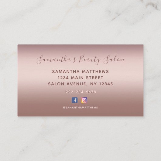 Professional Gold Haarstylist Roos Gold Beauty Visitekaartje (Achterkant)