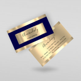 Professional Gold Hairdresser Makeup Artist Navy Visitekaartje