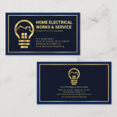 Professional Gold Home Bulb-elektricien Visitekaartje (Voorkant / Achterkant)