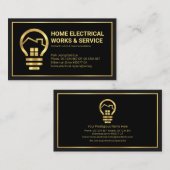 Professional Gold Home Electric Bulb Visitekaartje (Voorkant / Achterkant)