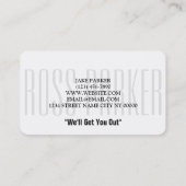 Professional Gold Jail Bail Bonds Company. Visitekaartje (Achterkant)