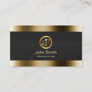 Professional Gold Justice Scale Attorney Visitekaartje