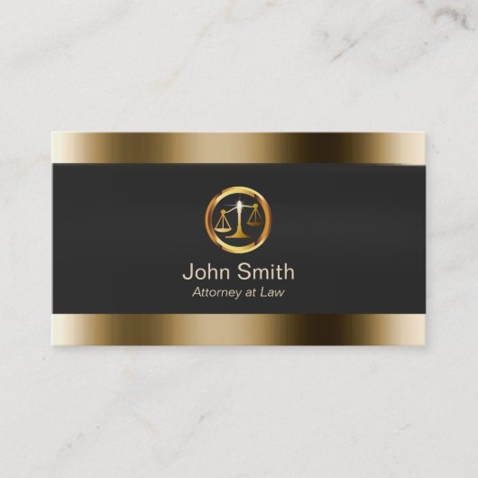 Professional Gold Justice Scale Attorney Visitekaartje (Voorkant)