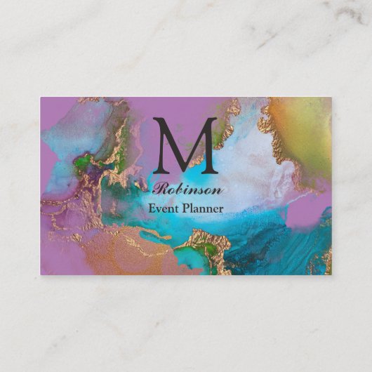 Professional Gold Lavender Marble Visitekaartje (Achterkant)