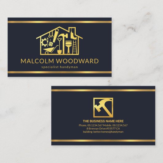 Professional Gold Lines Construction Home Visitekaartje (Voorkant / Achterkant)