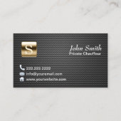 Professional Gold Logo Dark Metal Chauffeur Visitekaartje (Voorkant)