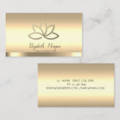 Professional Gold Lotus Flower Yoga Instructor Visitekaartje (Voorkant / Achterkant)