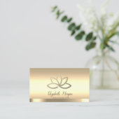 Professional Gold Lotus Flower Yoga Instructor Visitekaartje (Staand voorkant)