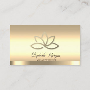Professional Gold Lotus Flower Yoga Instructor Visitekaartje