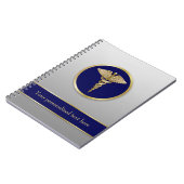 Professional Gold Medical Caduceus Blue Notitieboek (Linkerzijde)