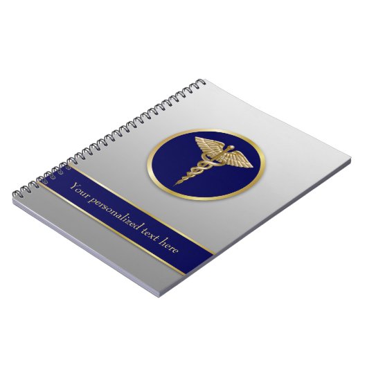 Professional Gold Medical Caduceus Blue Notitieboek (Linkerzijde)