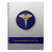 Professional Gold Medical Caduceus Blue Notitieboek (Voorkant)