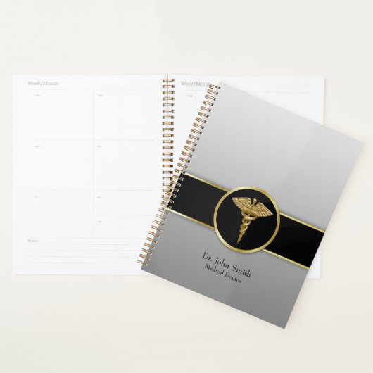 Professional Gold Medical Caduceus Planner (Display)