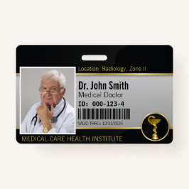 Professional Gold Medical Hygieia Bowl Foto ID Badge