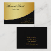 Professional Gold Metal Elegant Modern Black Visitekaartje (Voorkant / Achterkant)