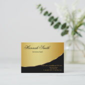 Professional Gold Metal Elegant Modern Black Visitekaartje (Staand voorkant)